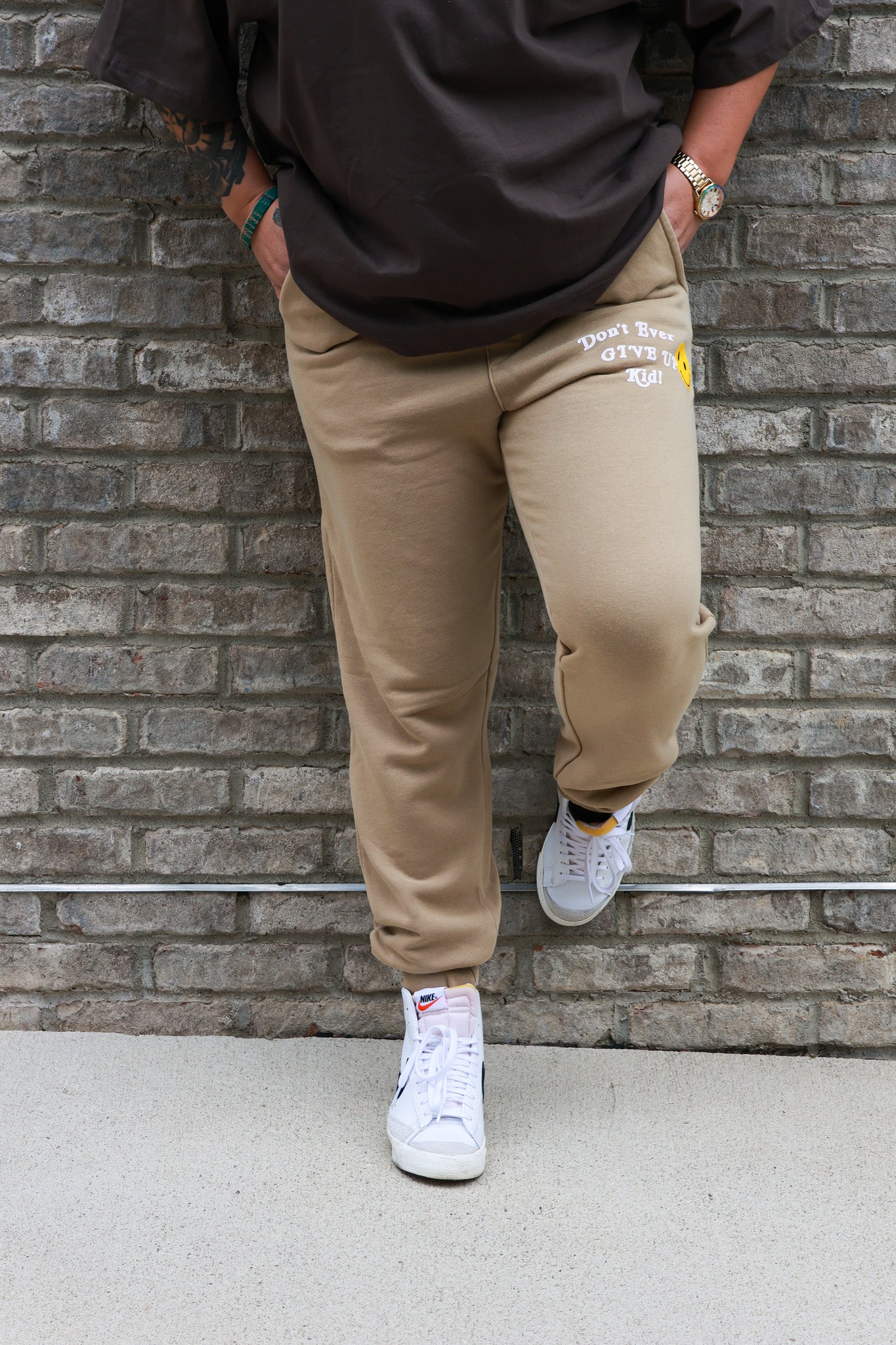 "Don't Ever Give Up Kid" Jogger Sweatpants