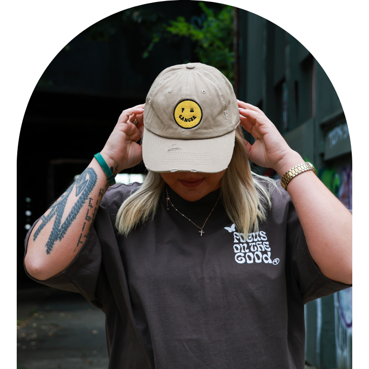 F U Cancer Dad Cap Tan