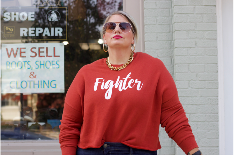 "Fighter" Cropped Sweatshirt