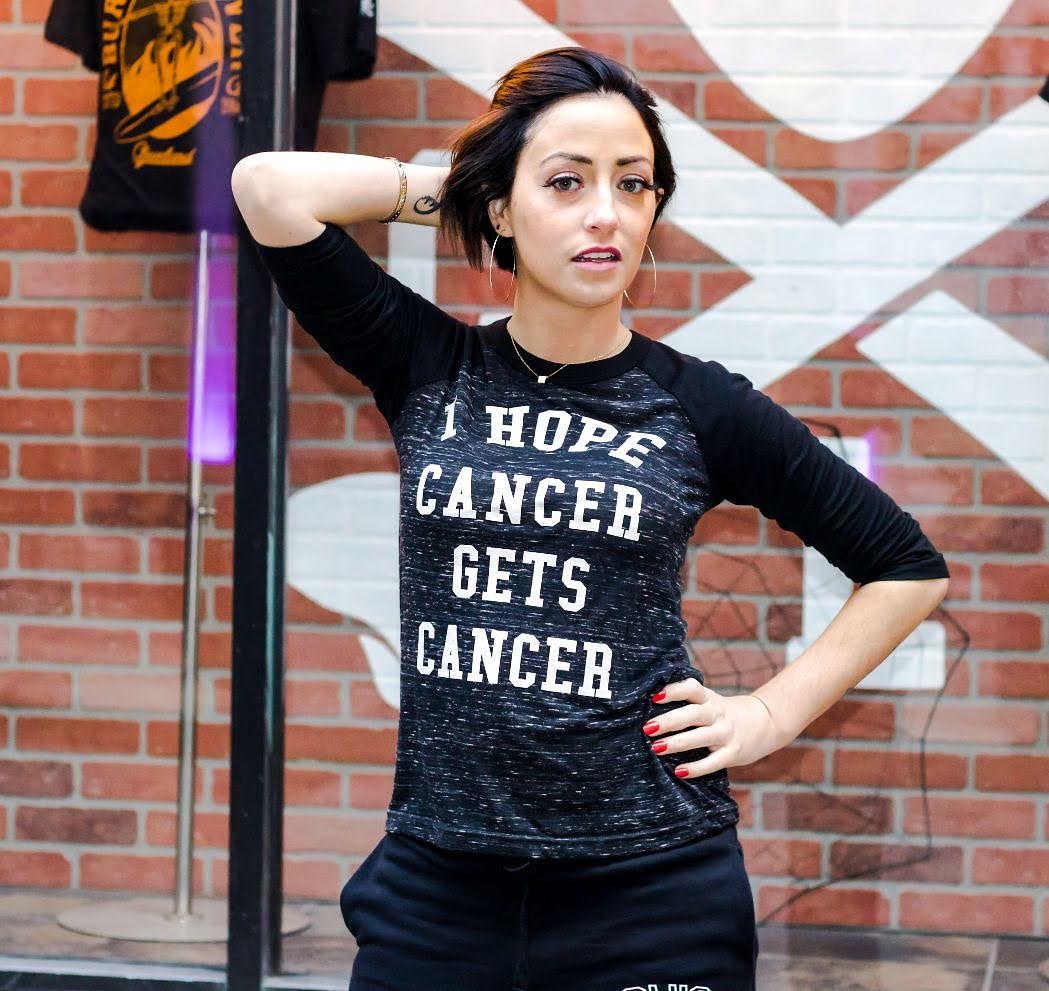 "I Hope Cancer Gets Cancer" 3/4 sleeve raglan Tee