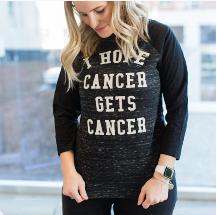 "I Hope Cancer Gets Cancer" 3/4 sleeve raglan Tee