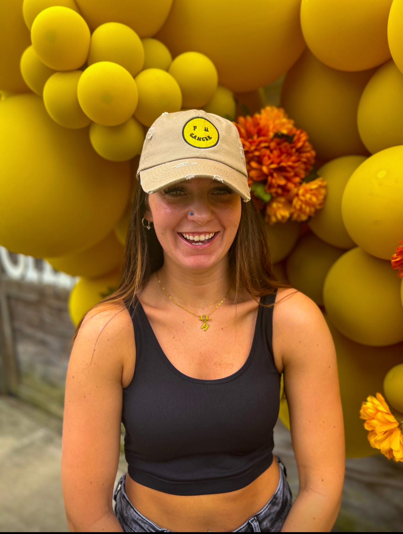 F U Cancer Dad Cap Tan