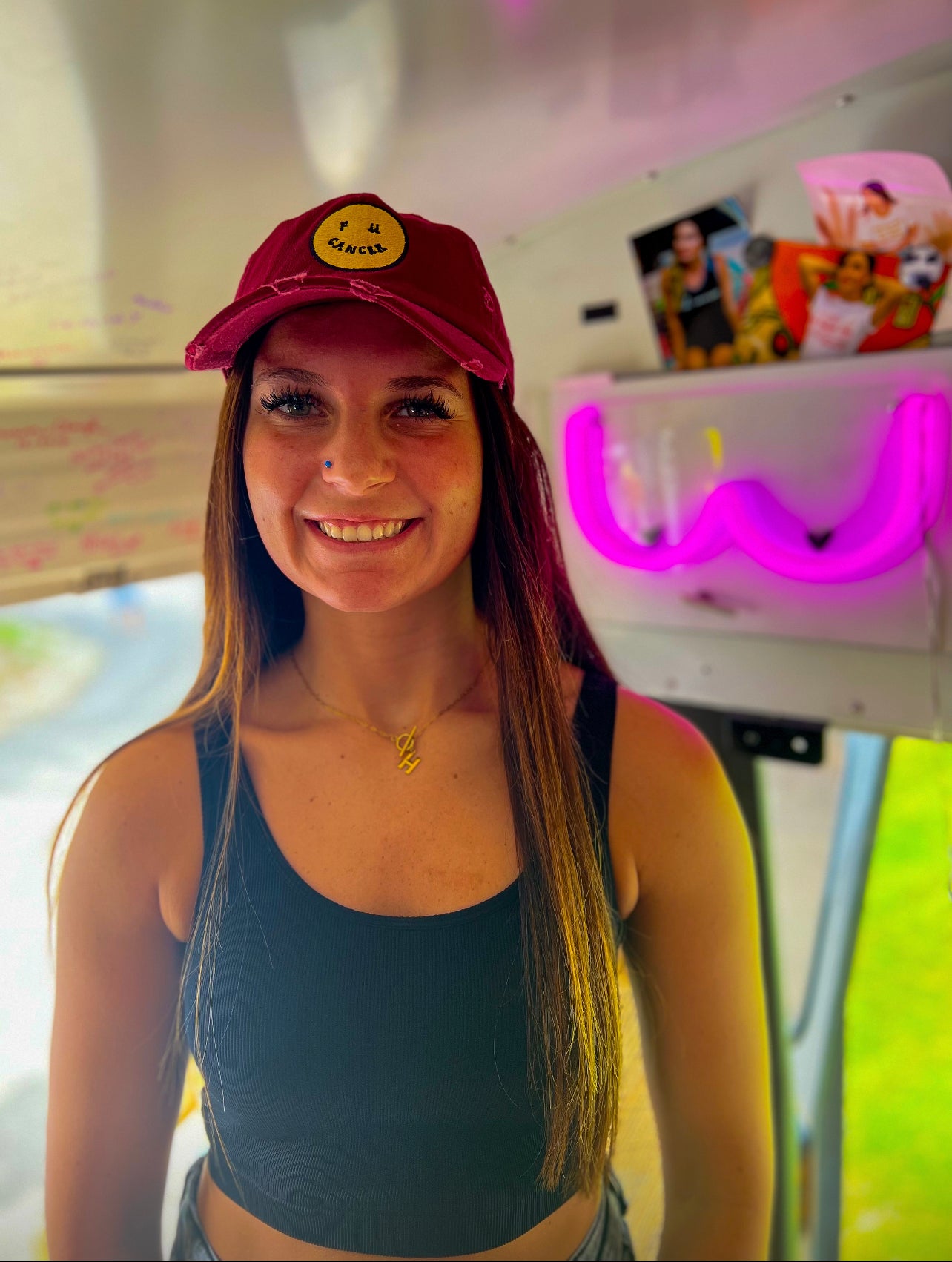 F U Cancer Dad Cap Maroon