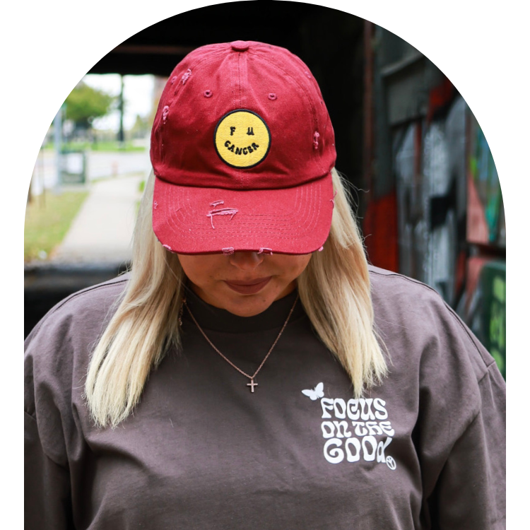 F U Cancer Dad Cap Maroon