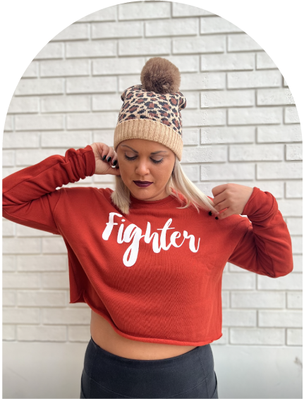 "Fighter" Cropped Sweatshirt