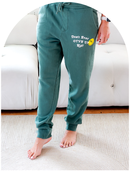 "Don't Ever Give Up Kid" Jogger Sweatpants